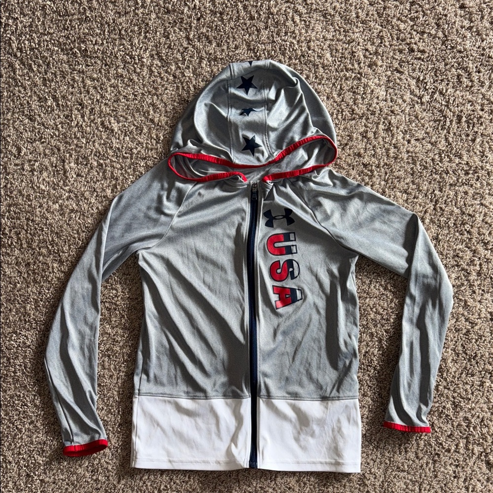 Under Armour USA full zip light hoodie size loose medium